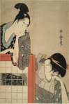 Kitagawa Utamaro Lady and Gentleman by a Screen  - Hermitage